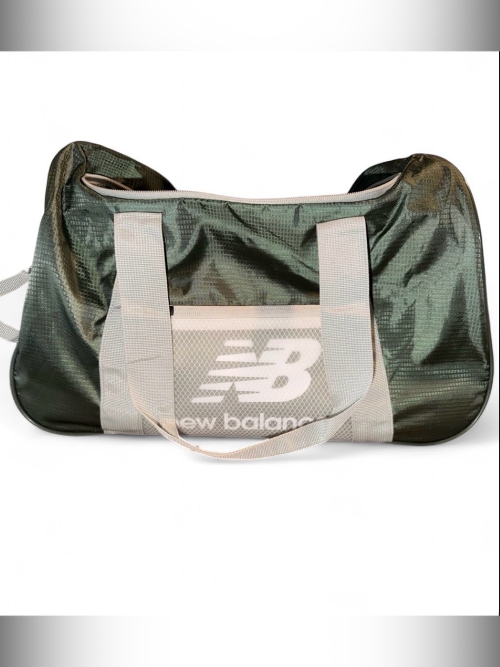 New Balance Olive Green Duffel Bag with White Straps